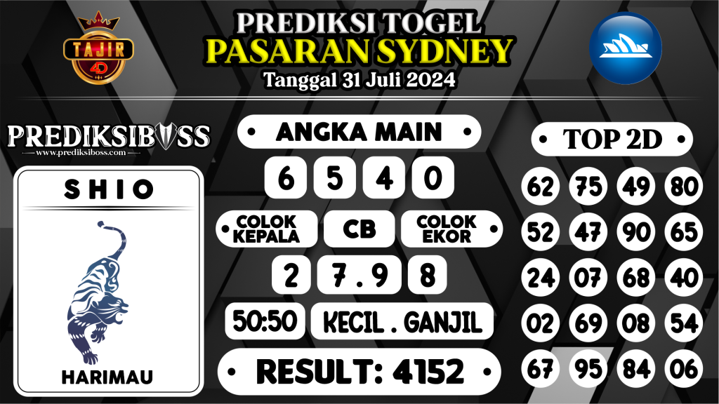 https://prediksibosstwo.com/prediksi-boss-togel-sidney-rabu-31-juli-2024/