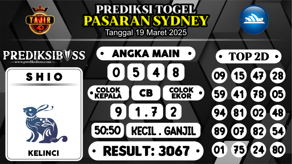 https://prediksibosstwo.com/prediksi-boss-togel-sidney-rabu-19-maret-2025/