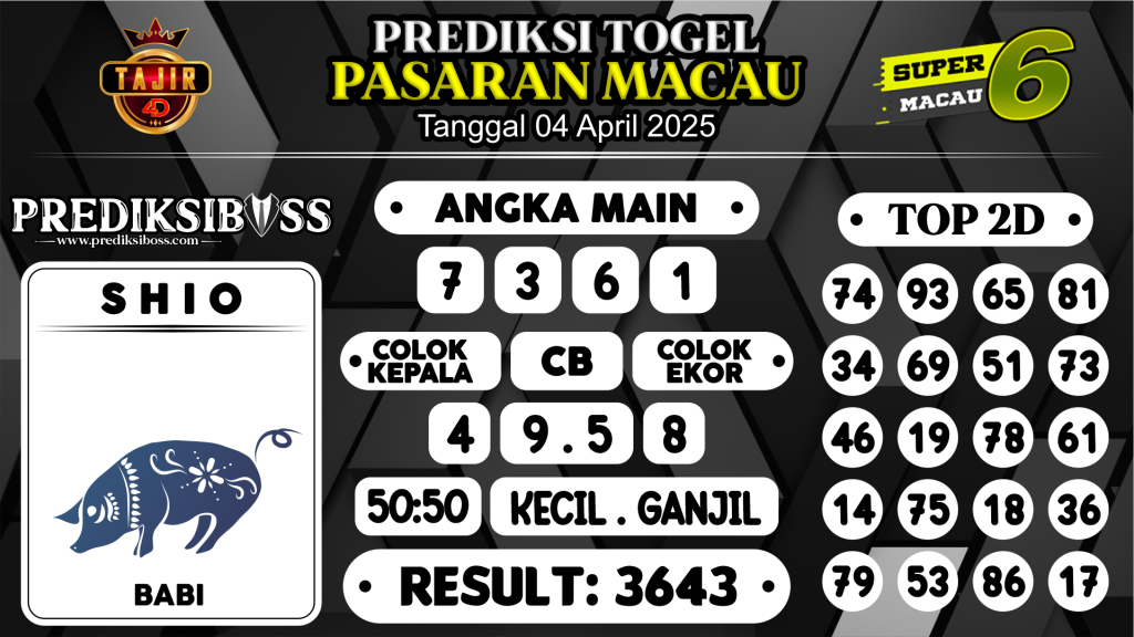 https://prediksibosstwo.com/prediksi-boss-togel-macau-jumat-04-april-2025/